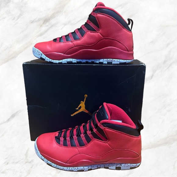 Air Jordan 10 Retro X Raging Bulls Team Red Basketball Sneakers